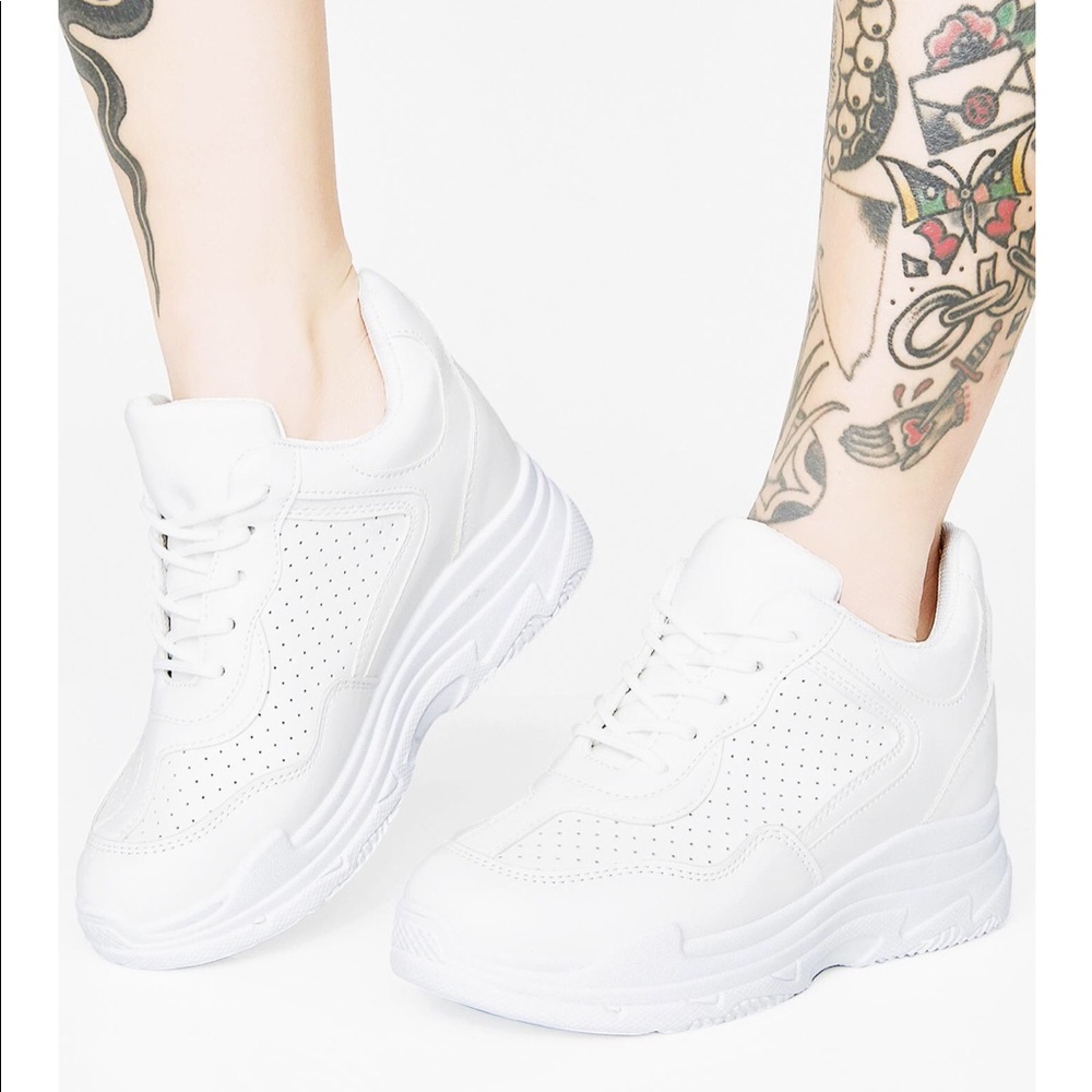 Dolls Kill white platform sneakers